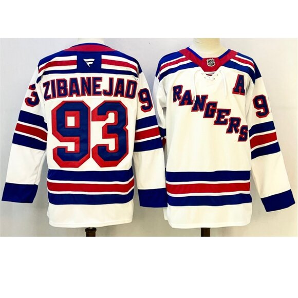 Mens Mika Zibanejad White Stitched Jersey